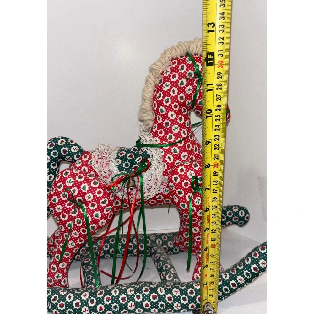 Vintage Quilted Christmas Rocking Horse 12